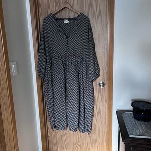 Beaton Linen house dress in check linen 2X NWOT